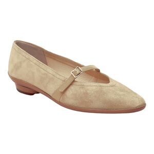 Salvatore Ferragamo Beige Suede Flats